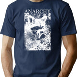 Anarchy Raccoon T-Shirt - Retro Graphic Tee for Men & Women - Navy