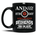 And On The 8Th Day God Created Redhead T-Shirts Black Coffee Mug, Gift Coffee Mug