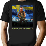 Anders Tegnell Action Hero Sweden T-Shirt - Retro Graphic Tee for Men & Women - Black