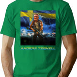 Anders Tegnell Action Hero Sweden T-Shirt - Retro Graphic Tee for Men & Women - Green