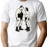 Andre Vs Hogan T-Shirt - Retro Graphic Tee for Men & Women - White