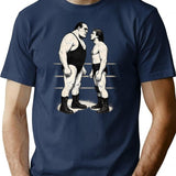 Andre Vs Hogan T-Shirt - Retro Graphic Tee for Men & Women - Navy