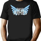 Angel Armies Gear T-Shirt - Retro Graphic Tee for Men & Women - Black