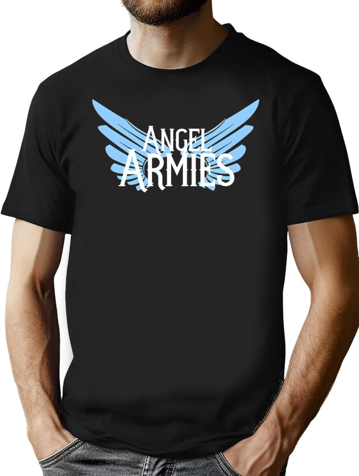Angel Armies Gear T-Shirt - Retro Graphic Tee for Men & Women - Black