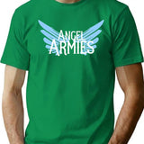 Angel Armies Gear T-Shirt - Retro Graphic Tee for Men & Women - Green