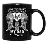 Angel Dad_Father'S Day Birthday Black Coffee Mug - Black