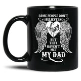 Angel Dad_Father'S Day Birthday Black Coffee Mug