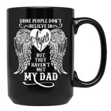 Angel Dad_Father'S Day Birthday Black Coffee Mug - Black