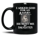 Angel Daughter Black Coffee Mug