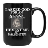 Angel Daughter Black Coffee Mug - Black