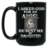 Angel Daughter Black Coffee Mug