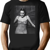 Angelina Sexy Smile T-Shirt - Retro Graphic Tee for Men & Women - Black