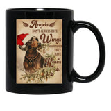 Angels Dont'S Always Have Wings Sometimes Thet Have Paws Dachshund Black Coffee Mug - Black