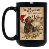 Angels Dont'S Always Have Wings Sometimes Thet Have Paws Dachshund Black Coffee Mug