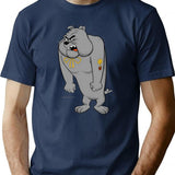 Angry Bulldog T-Shirt - Retro Graphic Tee for Men & Women - Navy