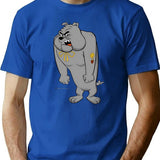 Angry Bulldog T-Shirt - Retro Graphic Tee for Men & Women - Blue