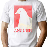 Anguish Pigeon T-Shirt - Retro Graphic Tee for Men & Women - White