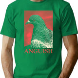 Anguish Pigeon T-Shirt - Retro Graphic Tee for Men & Women - Green