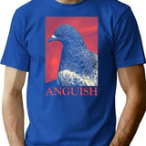 Anguish Pigeon T-Shirt - Retro Graphic Tee for Men & Women - Blue