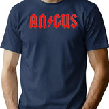 Angus Rock Roll T-Shirt - Retro Graphic Tee for Men & Women - Navy