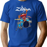 Animal Drum - Funny Drums Drumming T-Shirt - Blue