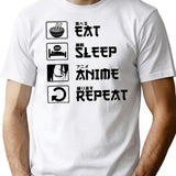 Anime Sweatshirt Anime Lover Gift Anime Gift Eat Sleep Anime Repeat Anime Sweater Fun Sweatshirt Manga Sweatshirt - White