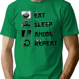 Anime Sweatshirt Anime Lover Gift Anime Gift Eat Sleep Anime Repeat Anime Sweater Fun Sweatshirt Manga Sweatshirt - Green