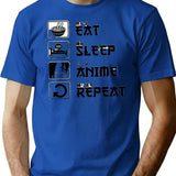 Anime Sweatshirt Anime Lover Gift Anime Gift Eat Sleep Anime Repeat Anime Sweater Fun Sweatshirt Manga Sweatshirt - Blue