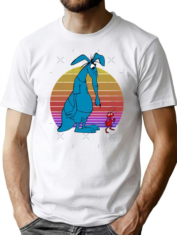 Ant And Aardvark T-Shirt - Retro Graphic Tee for Men & Women - White