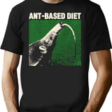 Ant-based Diet Anteater T-Shirt - Retro Graphic Tee for Men & Women - Black