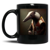 Anteater In A Sweater - Animal Art Black Coffee Mug, Gift Coffee Mug