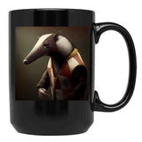 Anteater In A Sweater - Animal Art Black Coffee Mug, Gift Coffee Mug - Black