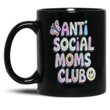 Anti-Social Moms Club V2 Black Coffee Mug, Gift Coffee Mug