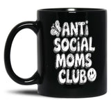 Anti-Social Moms Club V3 Black Coffee Mug, Gift Coffee Mug