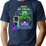 Anxiety Attack T-Shirt - Retro Graphic Tee for Men & Women - Navy