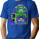 Anxiety Attack T-Shirt - Retro Graphic Tee for Men & Women - Blue