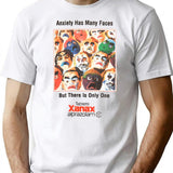 Anxiety Has Many Faces T-Shirt - Retro Graphic Tee for Men & Women - White