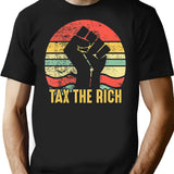 Aoc Tax The Rich Retro Vintage Anti T-Shirt - Black