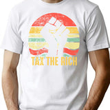 Aoc Tax The Rich Retro Vintage Anti T-Shirt - White
