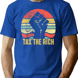Aoc Tax The Rich Retro Vintage Anti T-Shirt - Blue