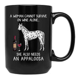 Appaloosa Horse And Wine Funny Horse Black Coffee Mug, Gift Coffee Mug - Black