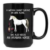 Arabian Horse And Wine Funny Horse Black Coffee Mug, Gift Coffee Mug - Black