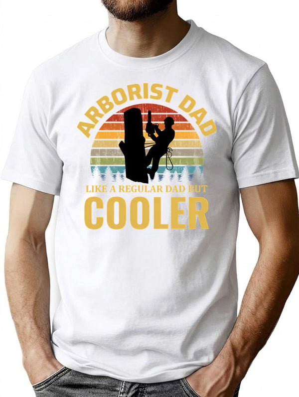 Arborist Dad Tree Climber Climbing Vintage Retro T-Shirt - White