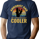 Arborist Dad Tree Climber Climbing Vintage Retro T-Shirt - Navy