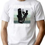 Arborist Tree Surgeon Climber Climbing Chainsaw Arboriculture Vintage Retro T-Shirt - White