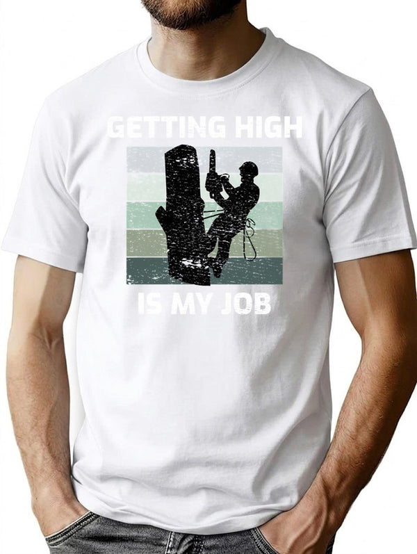 Arborist Tree Surgeon Climber Climbing Chainsaw Arboriculture Vintage Retro T-Shirt - White