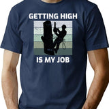 Arborist Tree Surgeon Climber Climbing Chainsaw Arboriculture Vintage Retro T-Shirt - Navy