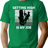 Arborist Tree Surgeon Climber Climbing Chainsaw Arboriculture Vintage Retro T-Shirt - Green