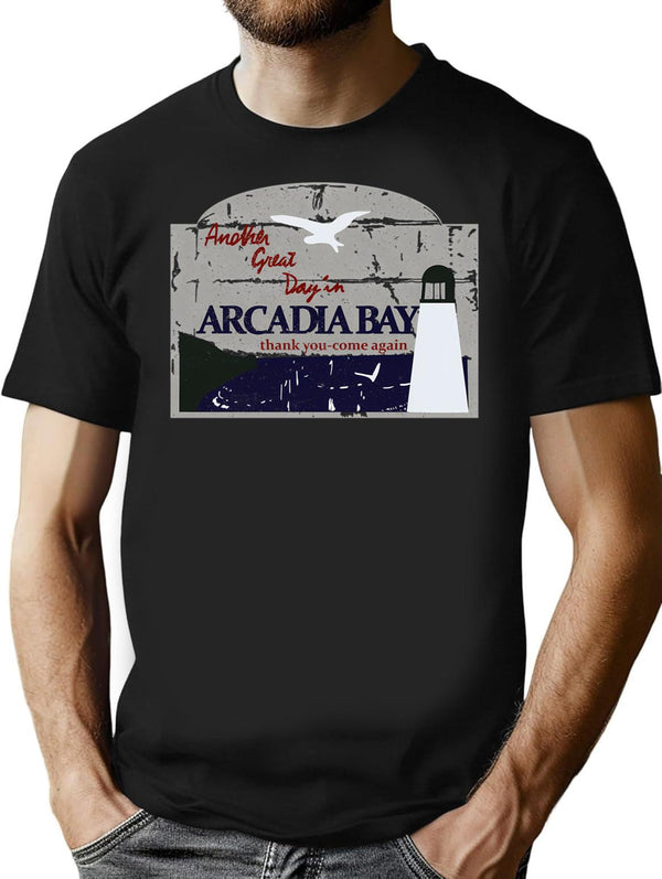 Arcadia Bay T-Shirt - Retro Graphic Tee for Men & Women - Black