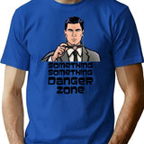 Archer Danger Zone Something T-Shirt - Retro Graphic Tee for Men & Women - Blue
